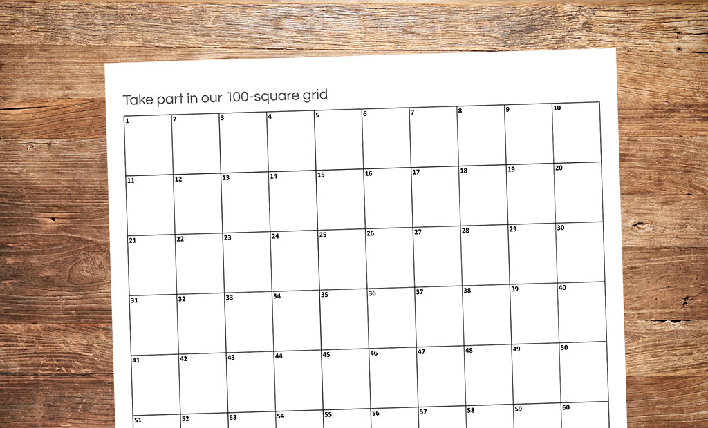 Printable 100 Square Raffle Board Template